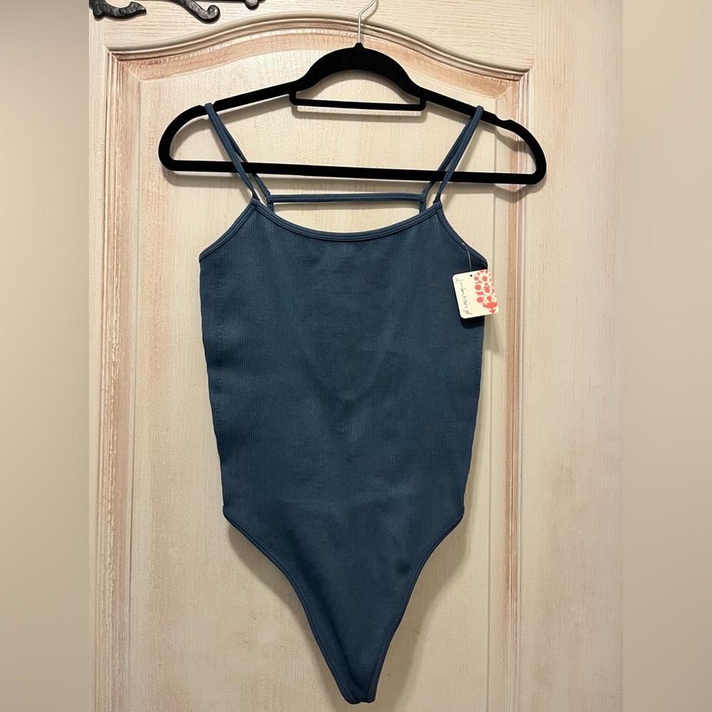 Free People Movement Aqua Bodysuit w/ Back Cutout